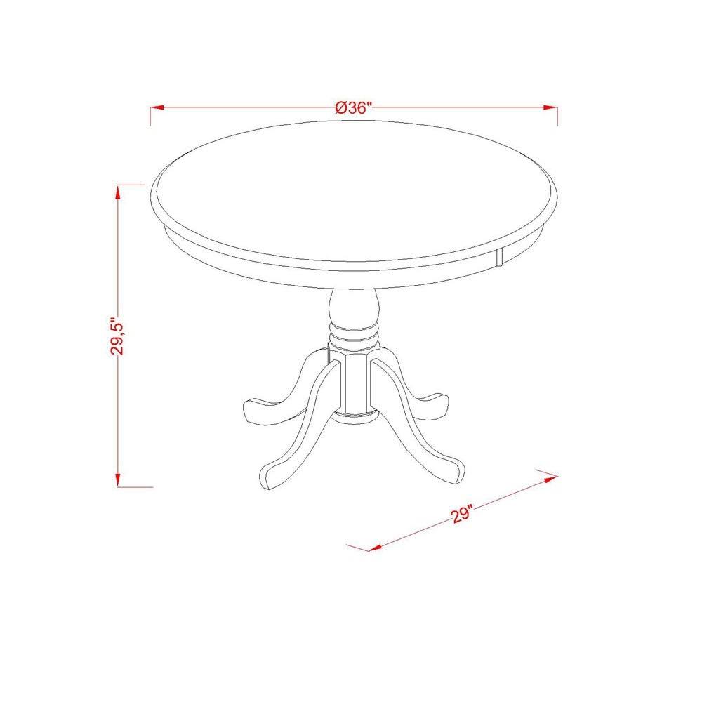 5pc Round 36 inch Table and 4 Vertical Slatted Chairs Y41809