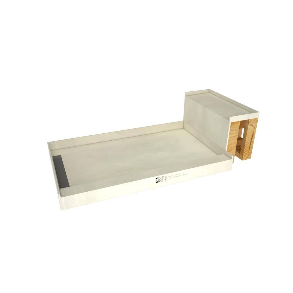 42x22 x 48x22 Single Threshold Shower Base with Bench and Drain Grate K4520
