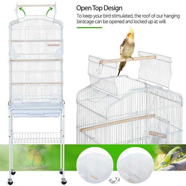 Large Rolling Metal Bird Cage with Stand J560