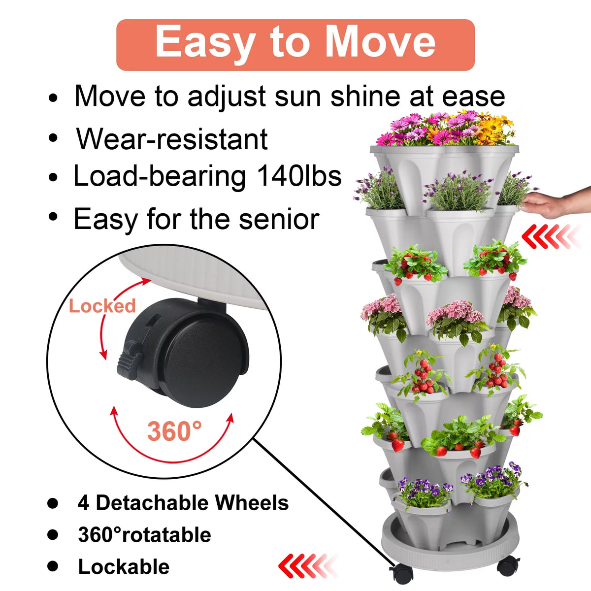 7 Tier Stackable Vertical Planter T964993