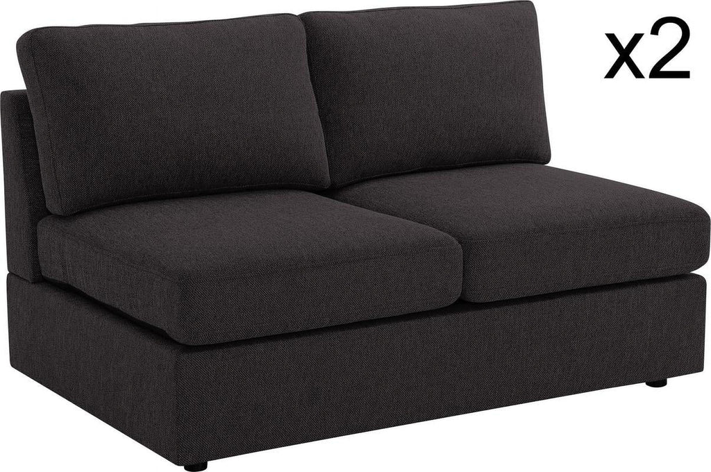 Dark Gray Linen Fabric 4 Seater Sofa Y710092