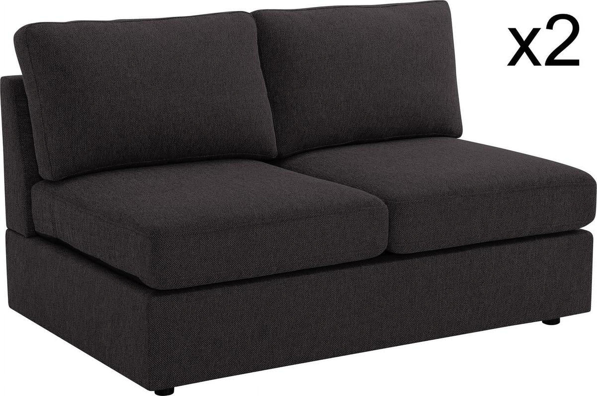 Dark Gray Linen Fabric 4 Seater Sofa Y710092