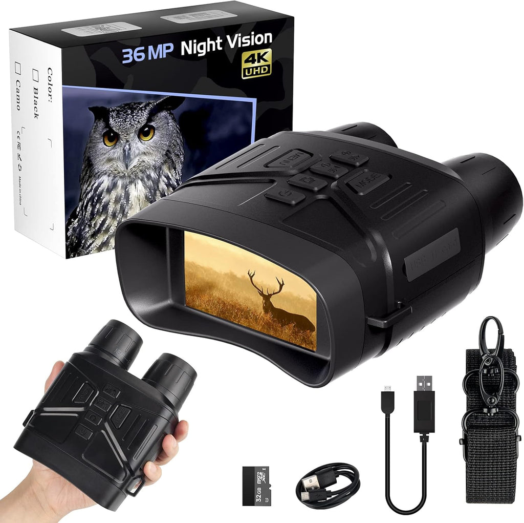 Night Vision Binoculars Goggles with 3'' Screen Rechargeable Lithium Battery S41421