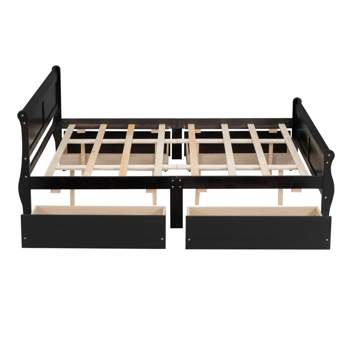 Queen Size Wood Platform Bed with 4 Drawers H12667