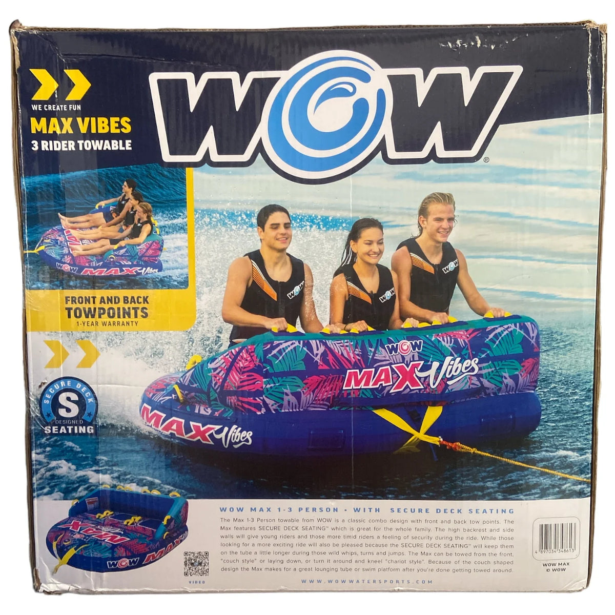 Inflatable Towable Tube for 1-3 Riders J639