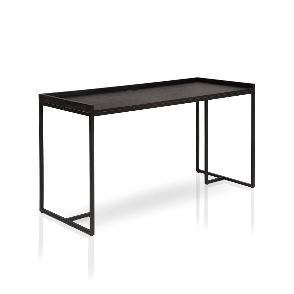 Black Industrial Computer Desk with USB Port E5984