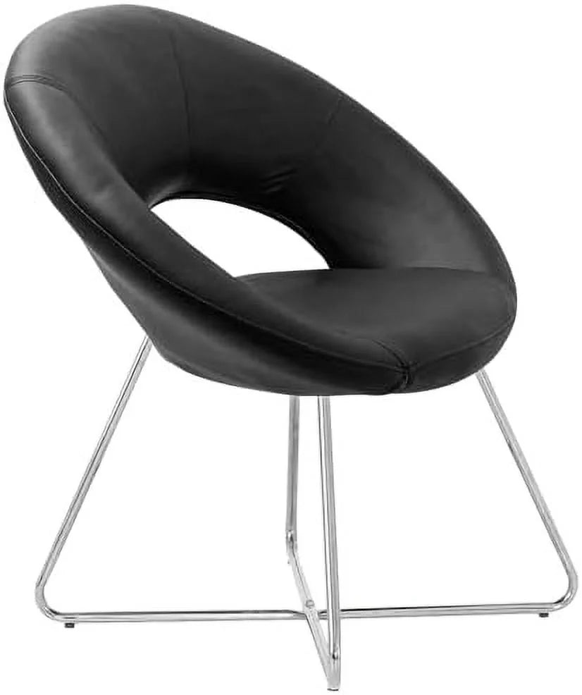 PU Leather Accent Chairs Set of 2 with Chrome Steel Legs M753908