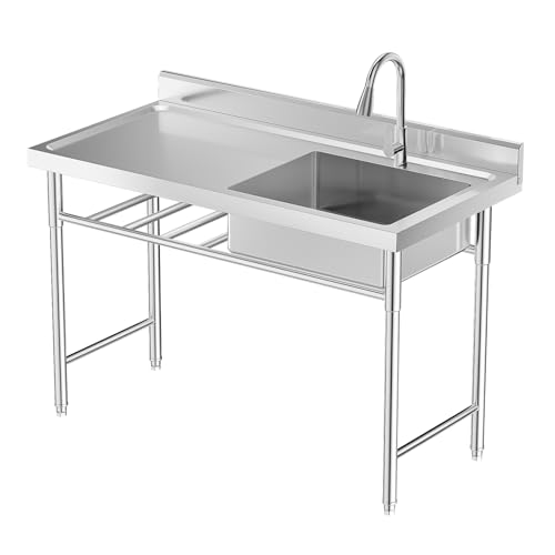 Stainless Steel Free Standing Single Bowl Utility Sink with Faucet B5139