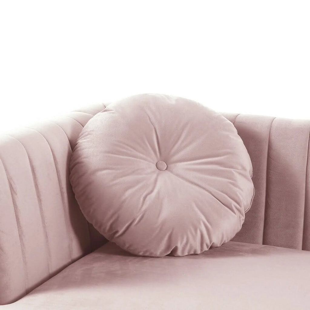 Pink Velvet Sectional Sofa Chaise A4105