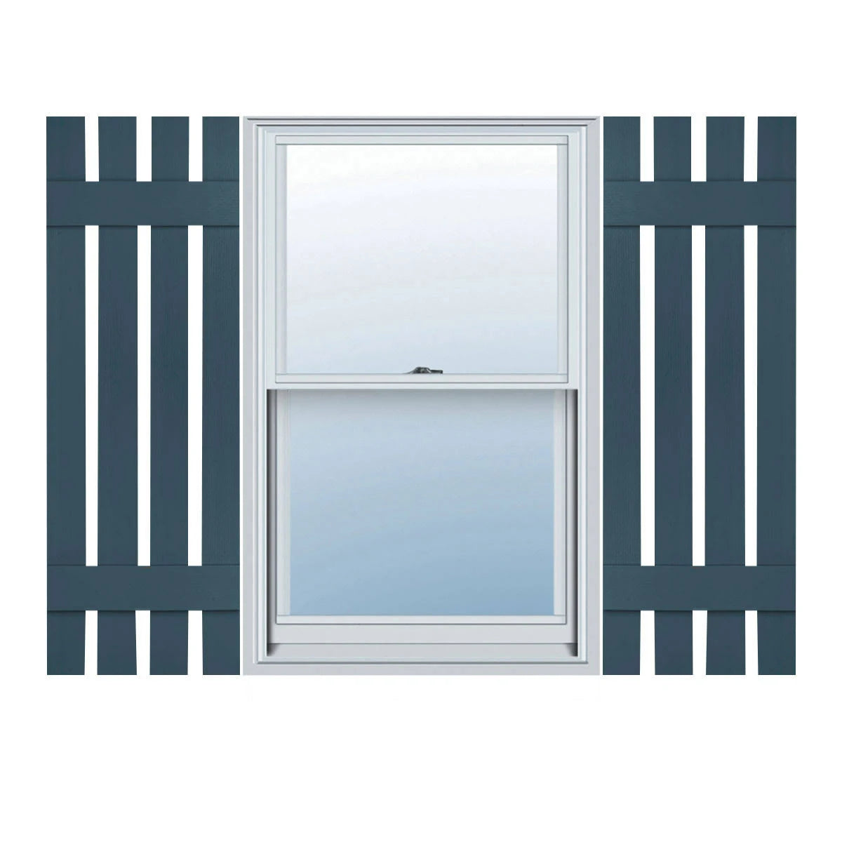 16-1/4 in. x 36 in. Vinyl Board and Batten Shutters Pair Classic Blue W889