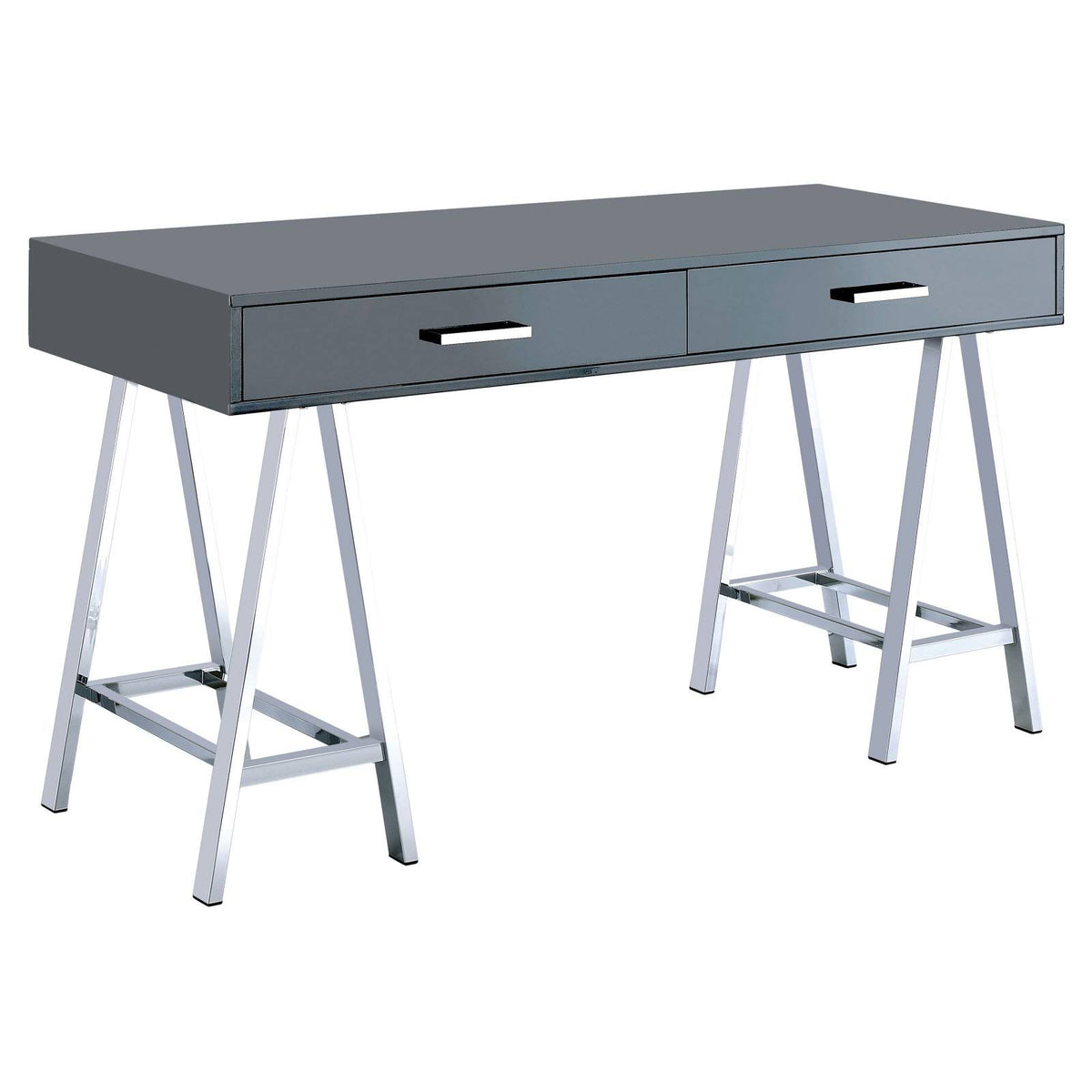 Contemporary Style Chrome Leg Computer Desk U4957