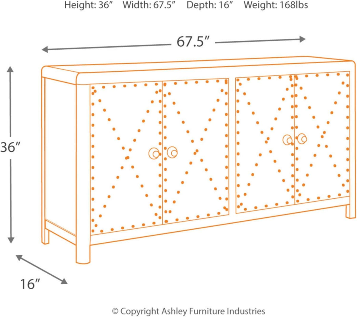 Gray Accent Cabinet or TV Stand W5424