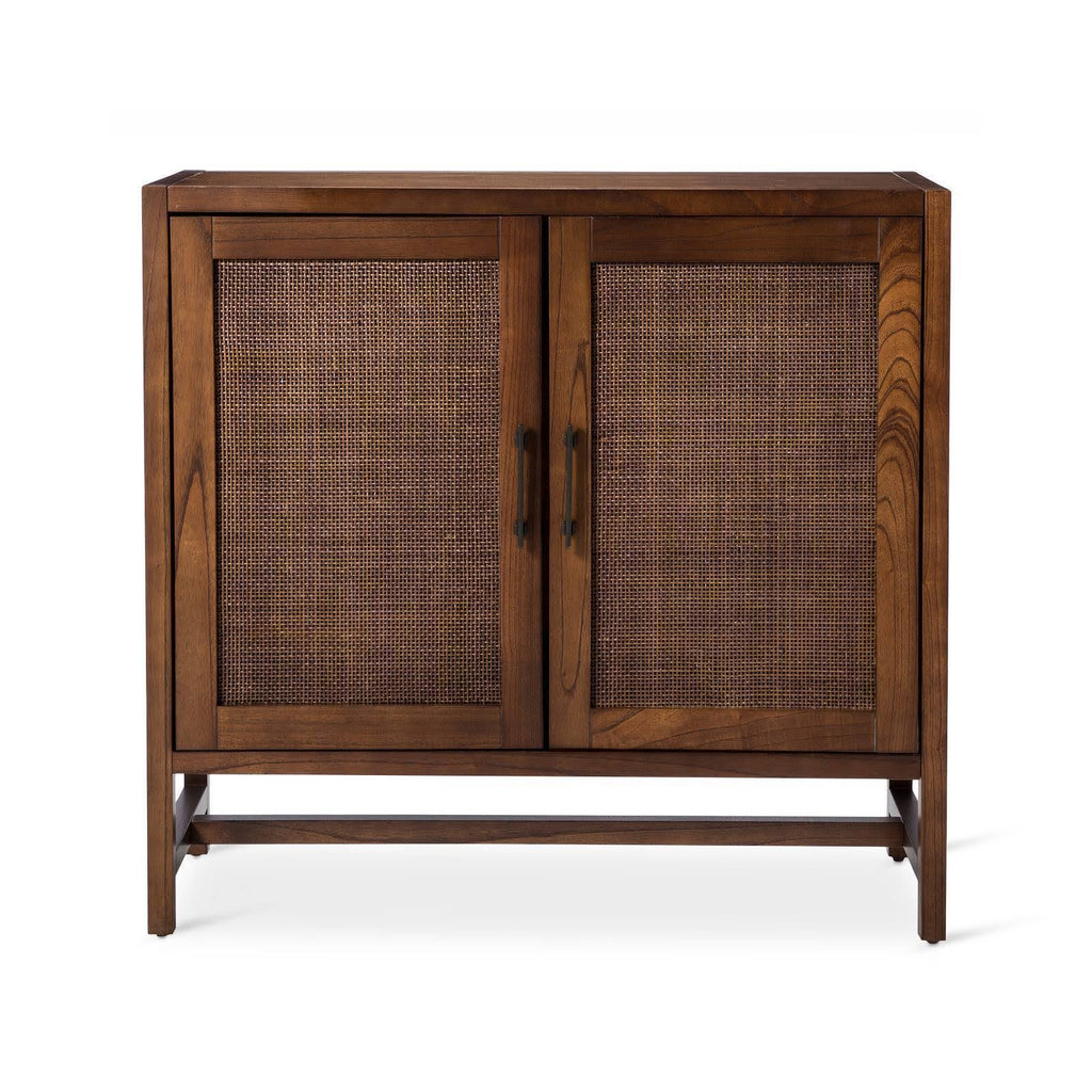 2-Door Wood & Rattan Accent Cabinet O85951