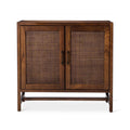 2-Door Wood & Rattan Accent Cabinet O85951