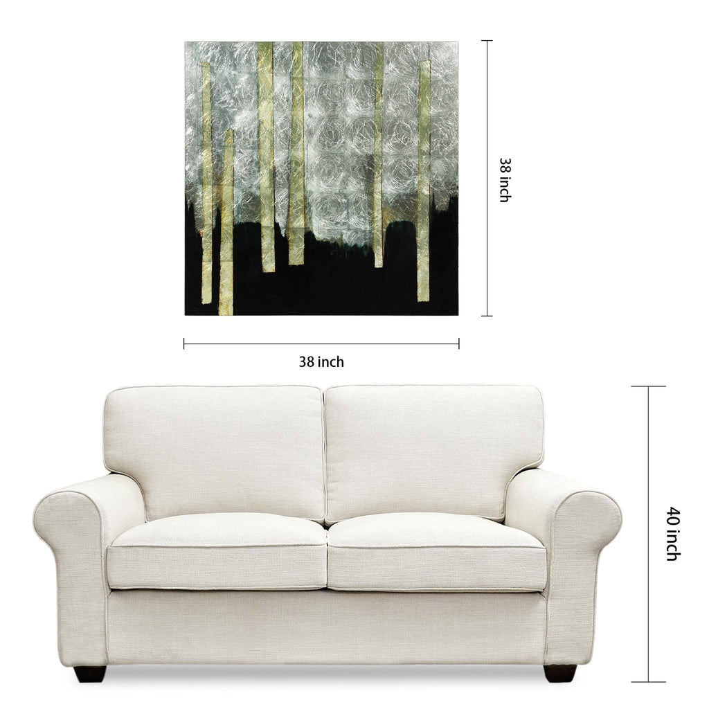 Printed Tempered Glass Art with Silver Leaf X424767