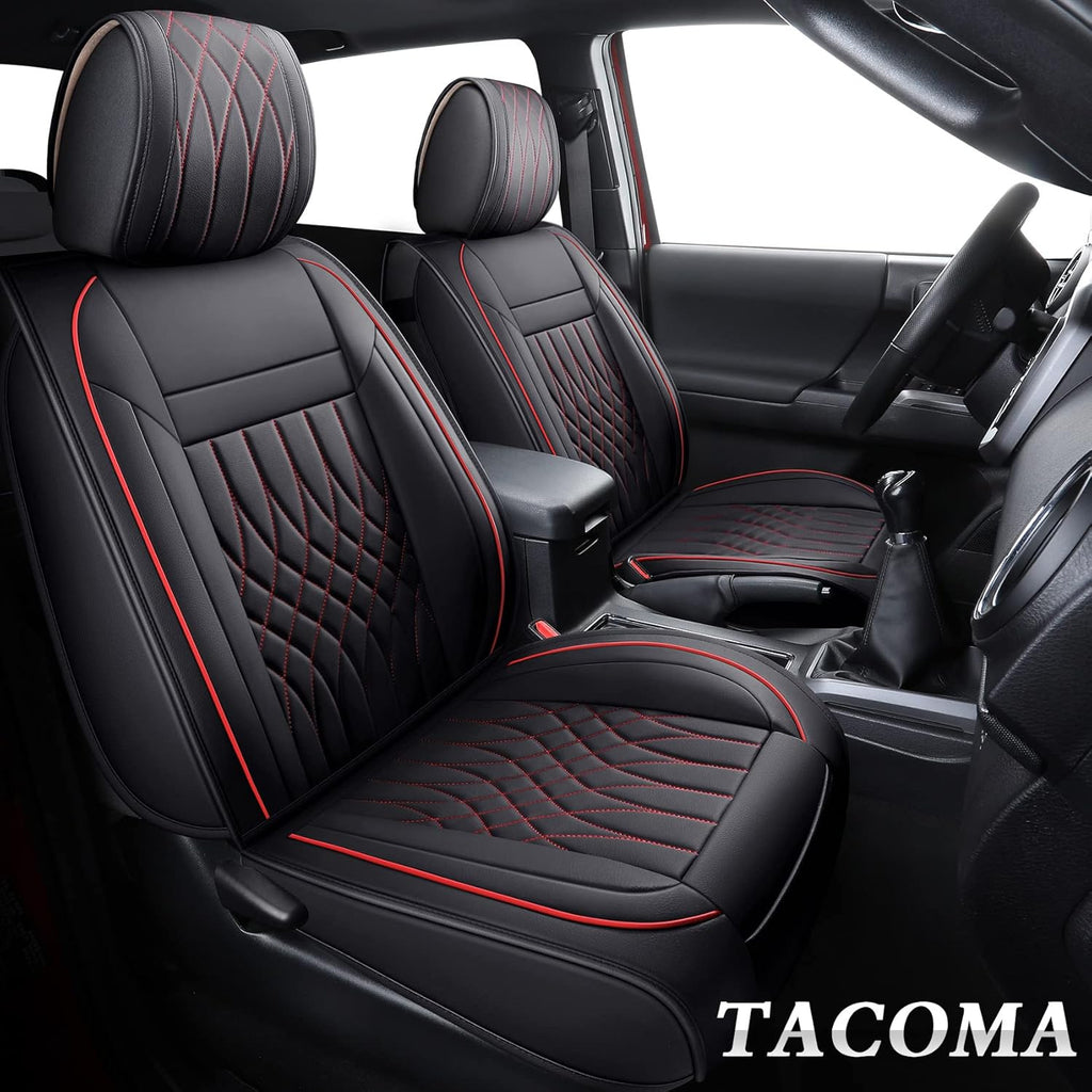 Toyota Tacoma Seat Covers 2005-2022 Crew Double Cab Pickup Airbag Compatible Black N65781