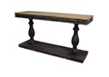 Black Wood Distressed Console Table with Brown Wood Top P8030