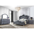 Velvet Upholstered California King Bedroom Set T27157