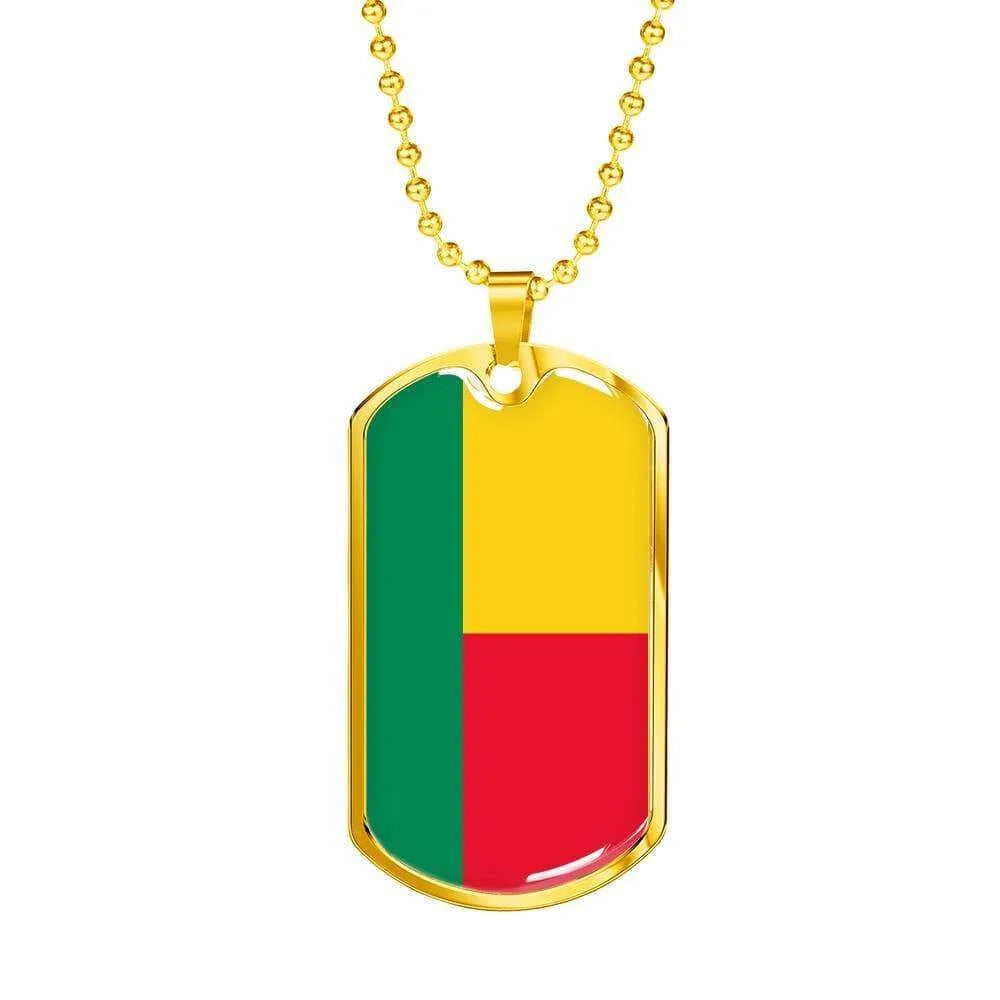 Stainless Steel or 18k Gold Dog Tag Necklace A4110