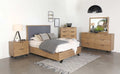 5-piece Wood Eastern King Bedroom Set Light Honey Brown and Gray T585862