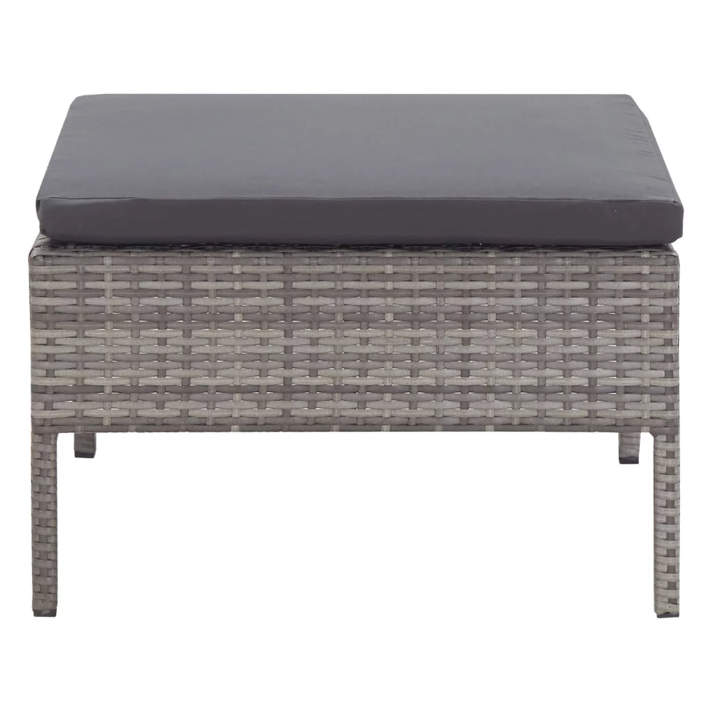 5 Piece Gray Poly Rattan Patio Sofa Set with Coffee Table T42599