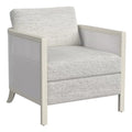 Hand Brushed White Wood and Fabric Accent Chair W290825