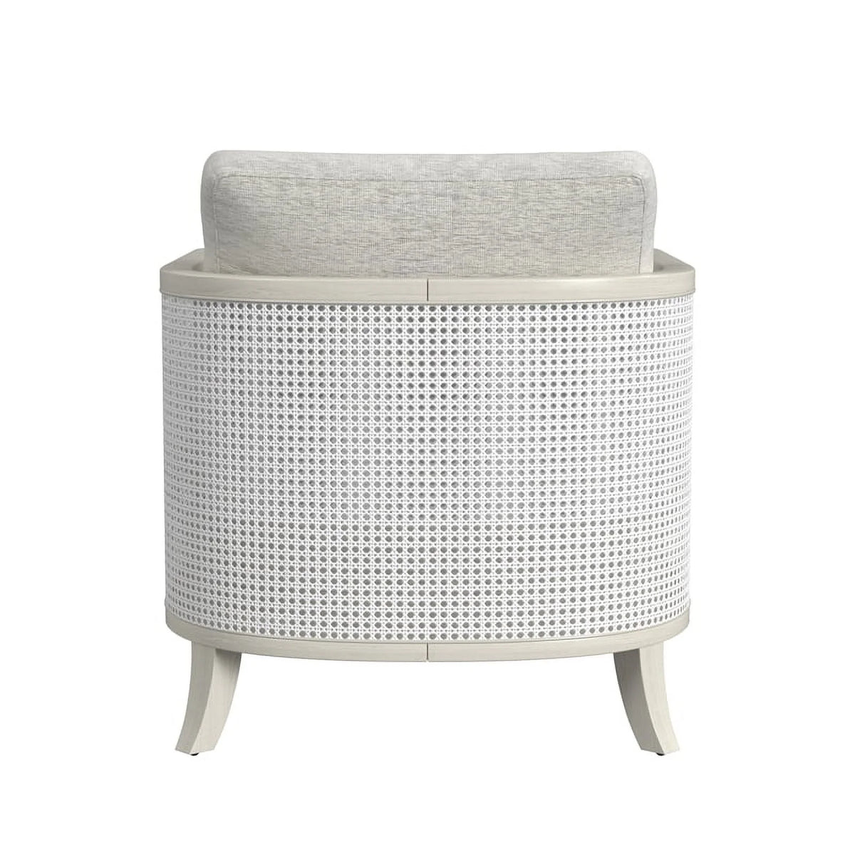 Hand Brushed White Wood and Fabric Accent Chair W290825