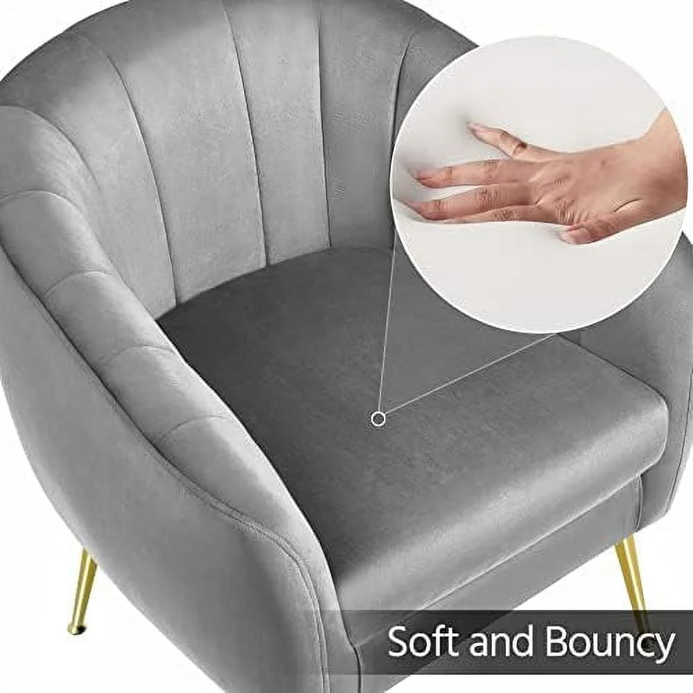 Sherpa Accent Chair with Gold Metal Legs N456