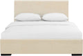 Beige Upholstered Platform Bed Frame Full C3169