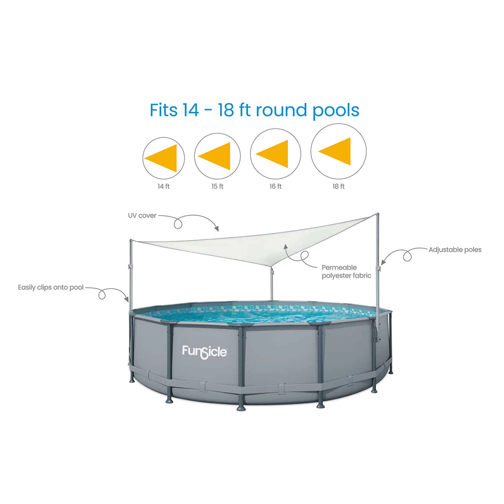 White Triangular Swimming Pool Canopy Y7882
