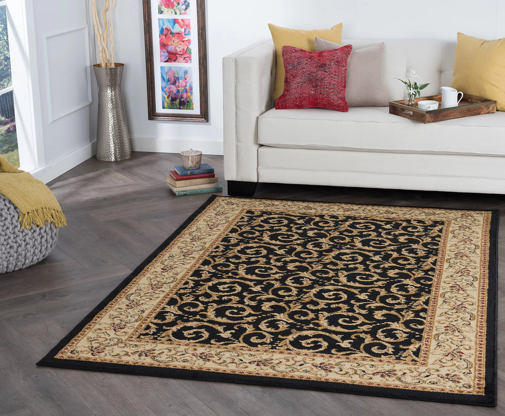 Black 8x10 Transitional Area Rug P143
