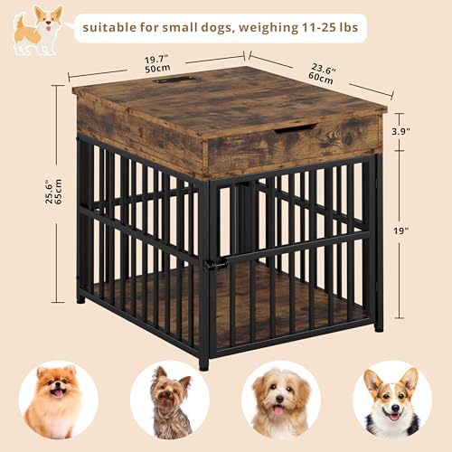 Wooden Dog Crate Furniture with Flip Top Drawer X348587
