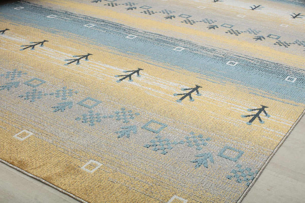Yellow Tribal Bohemian Area Rug 2'6" x 4' O8006