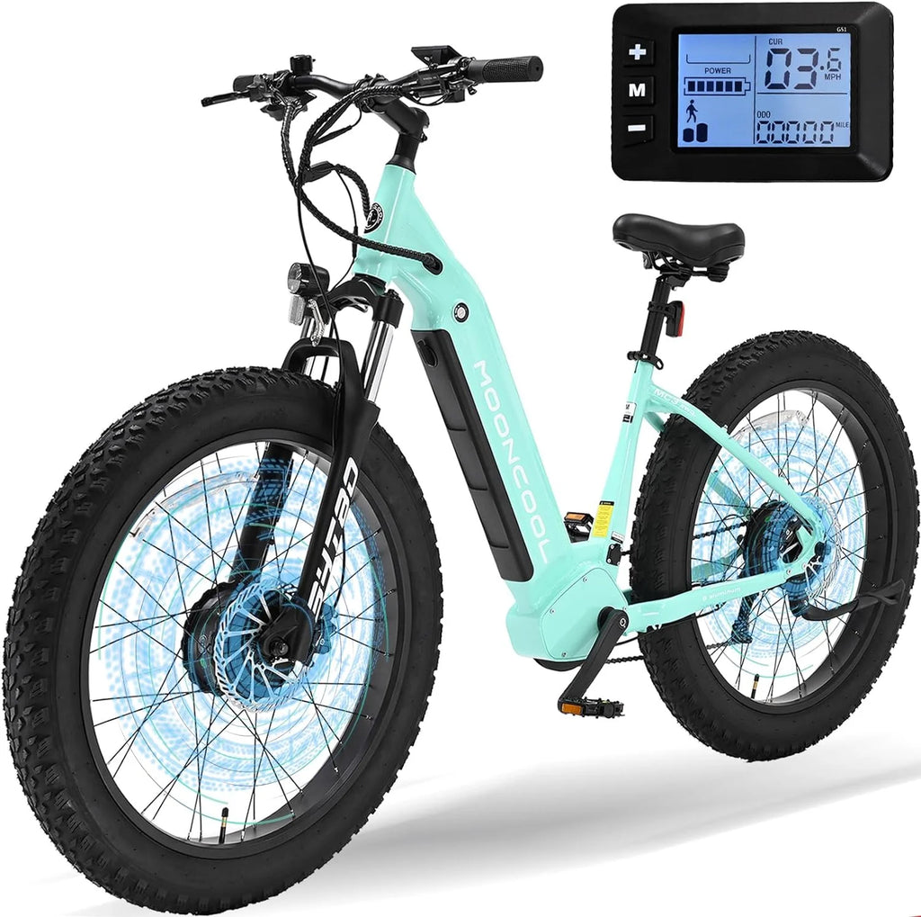 48V 1000W Dual Motors 26 x 4 Fat Tire 7-Speed Electric Mountain Bike H79934