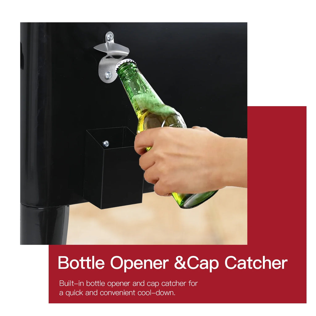80 Quart Rolling Ice Cooler with Wheels and Bottle Opener Y204453