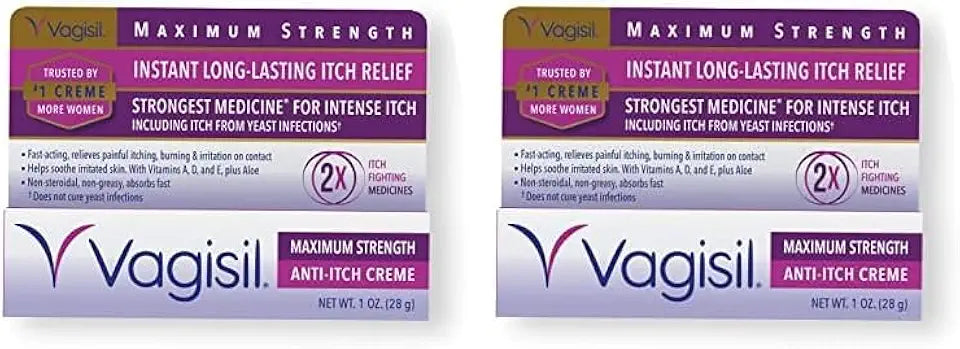 Maximum Strength Feminine Anti-Itch Cream with Benzocaine, 1 oz (Pack of 2) V32830