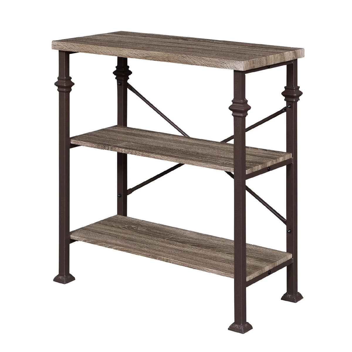 3-Tier Rustic Industrial Bookshelf K91877