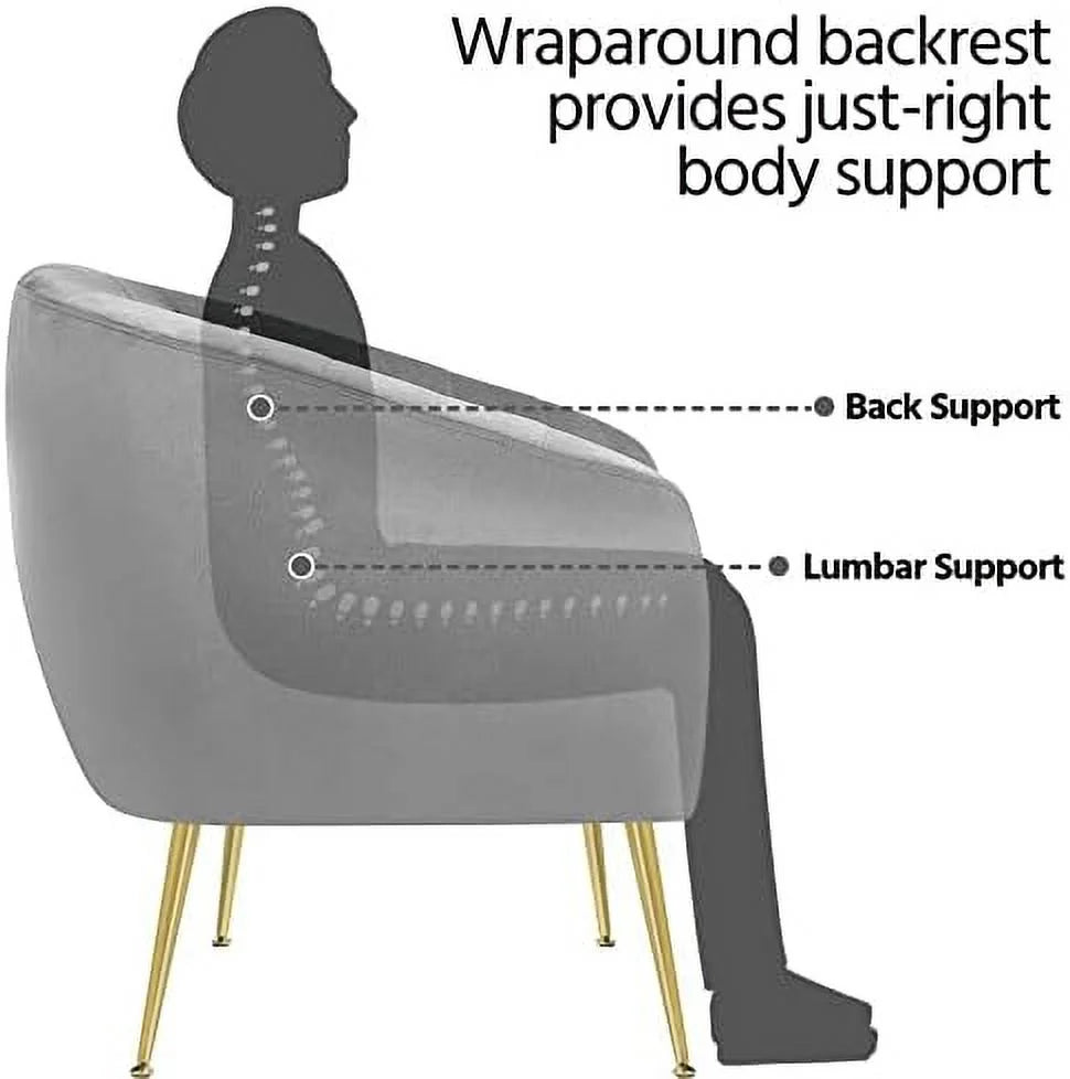 Sherpa Accent Chair with Gold Metal Legs N456