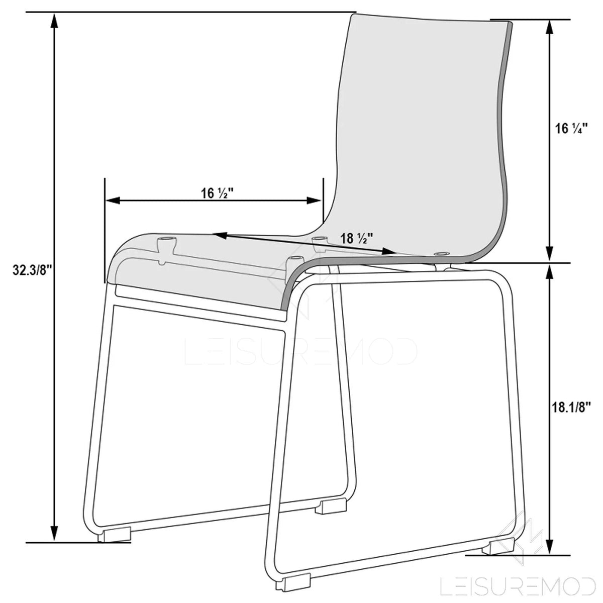 Amber Acrylic Stackable Side Chair Set of 4 L8178