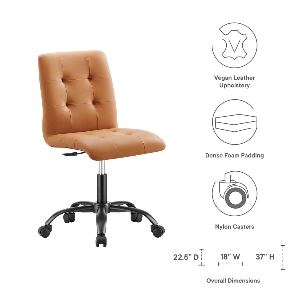 Black Tan Armless Office Chair C941159