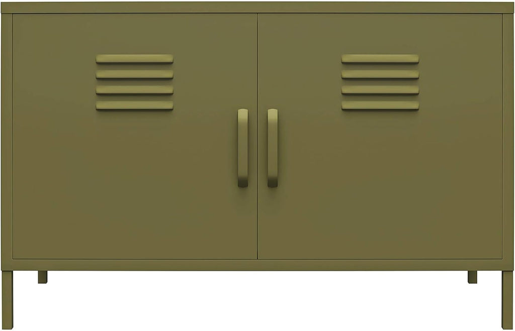 White 2 Door Metal Accent Cabinet V1758