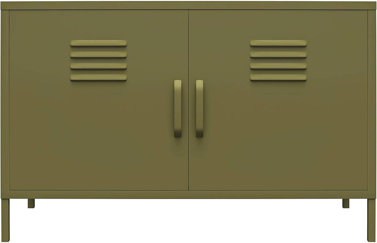 White 2 Door Metal Accent Cabinet V1758