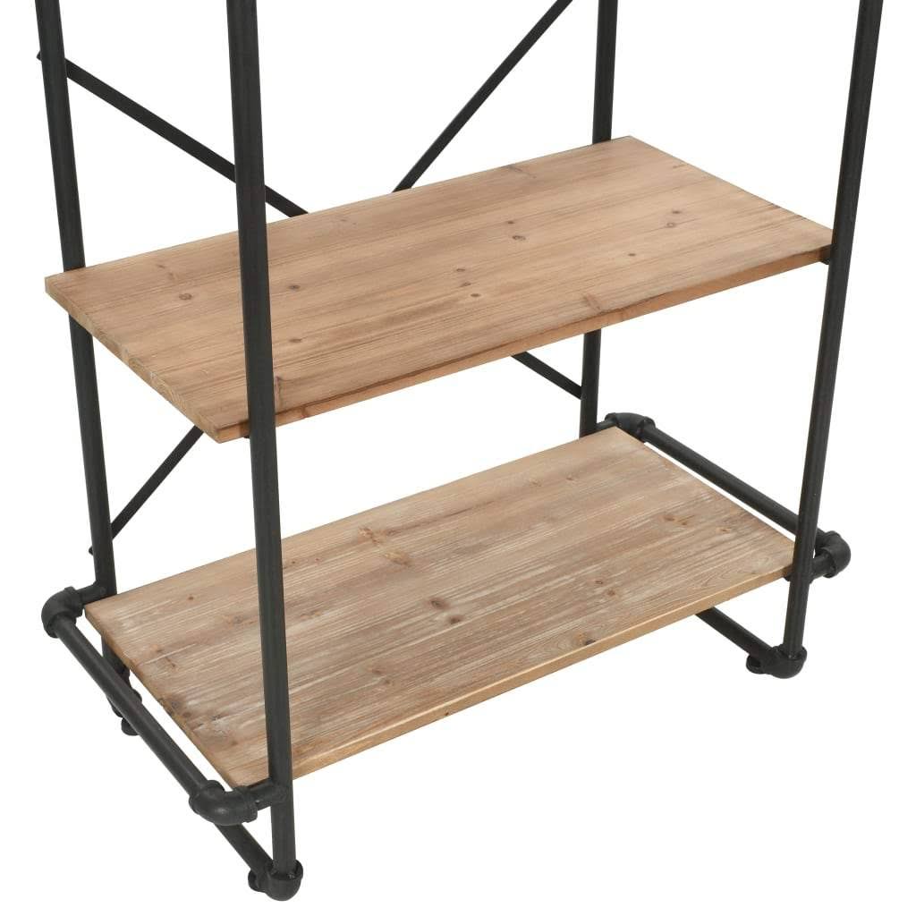 Solid Firwood and Steel Bookcase J125737