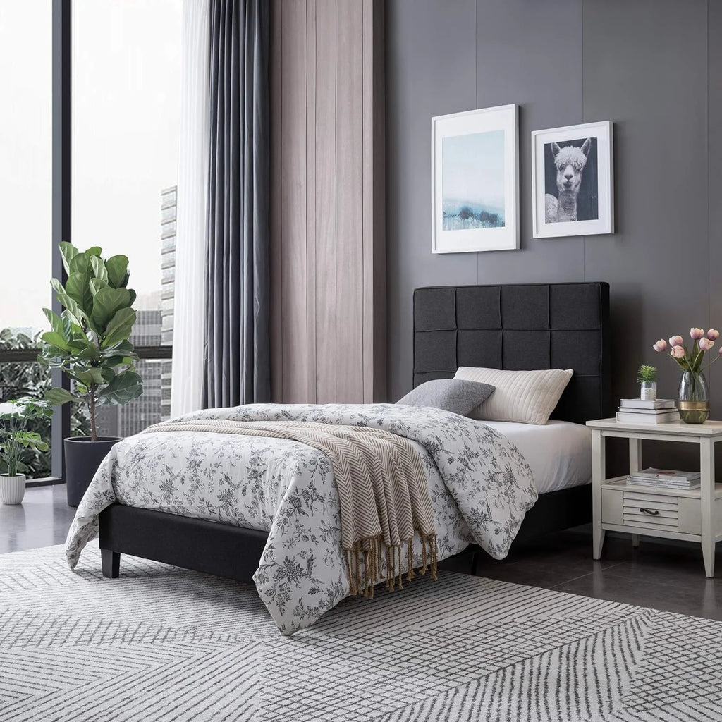 Contemporary Upholstered Platform Bed L94502