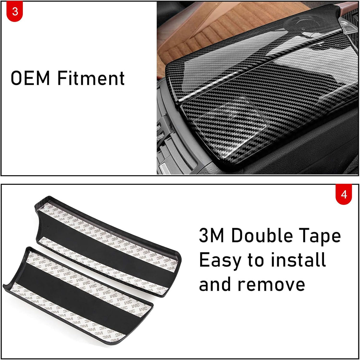 2 PCs Carbon Fiber Console Covers N4746