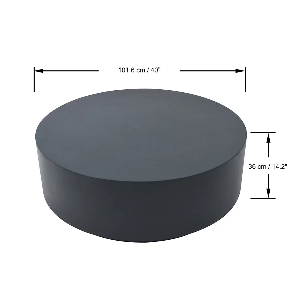 Slate Black Round Coffee Table End Table Set of 3 T51949