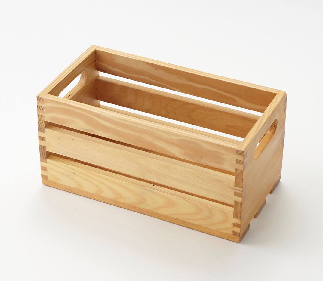 Natural Finish Wood Rectangular Crate C8614