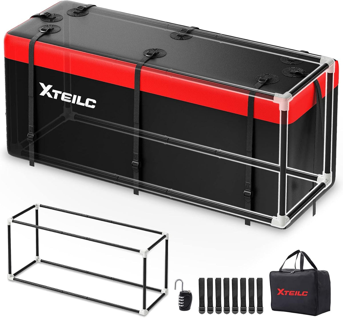 Cargo Carrier Bag with Support Frame and 8 Reinforced Straps G99266