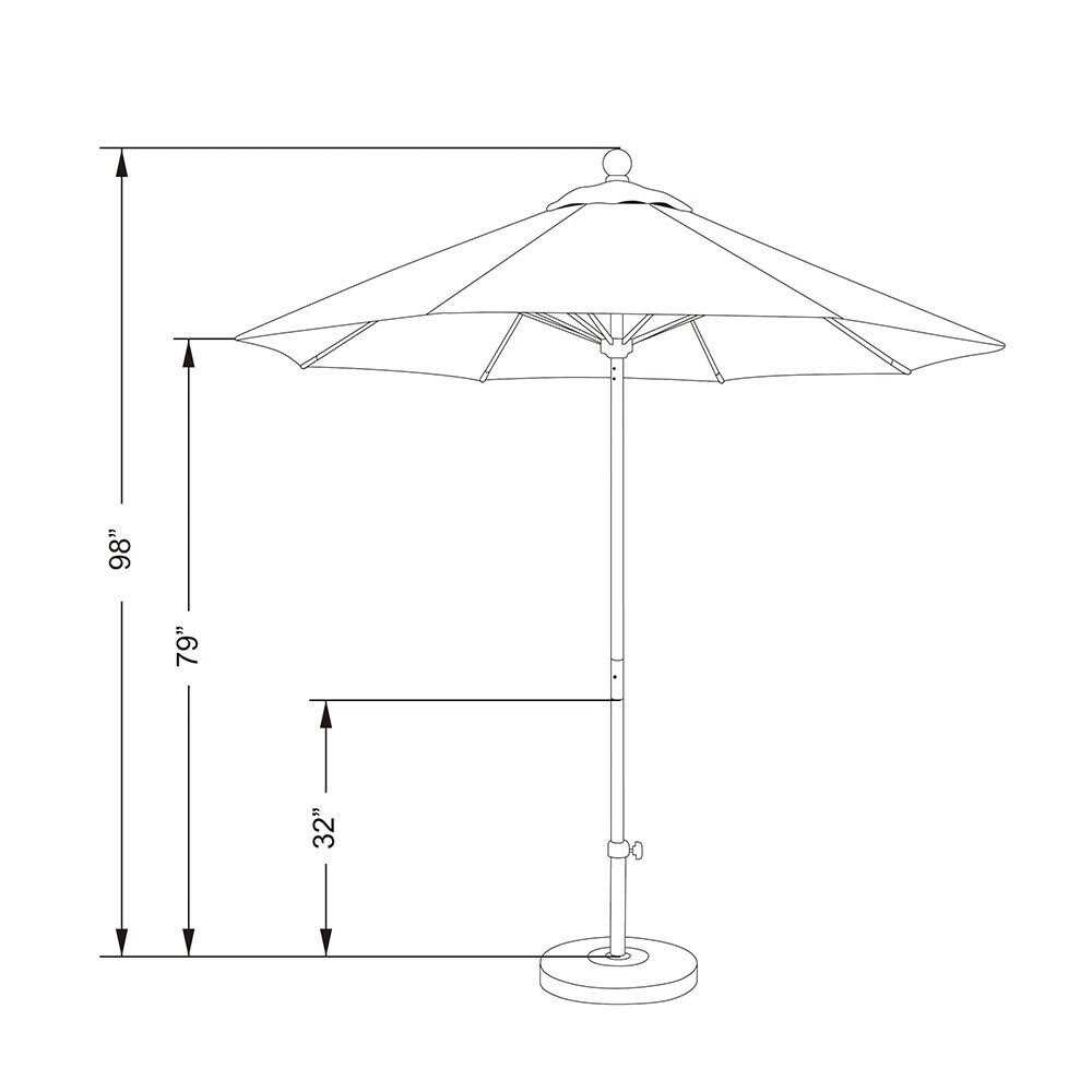 7.5 Ft Fiberglass Market Umbrella Push Open R5669