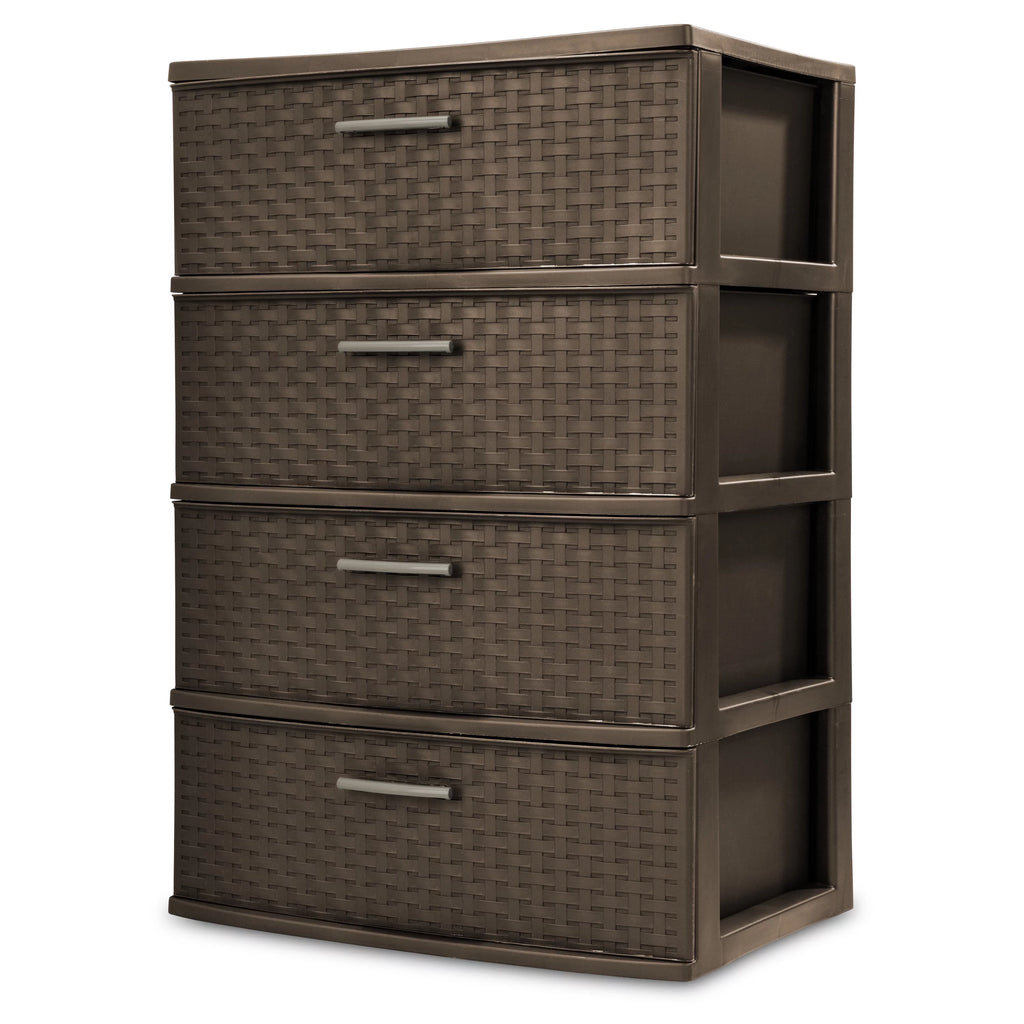 4 Drawer Wide Weave Tower Espresso W5197